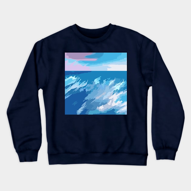 Ocean waves Crewneck Sweatshirt by ezhar.v.b